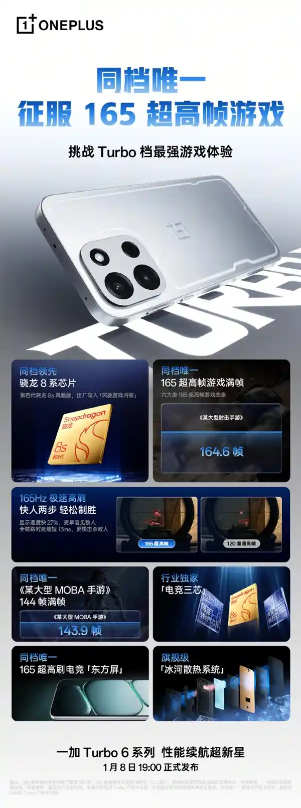 一加Turbo 6全球首发骁龙8s Gen4风驰版！安兔兔跑分狂飙261万+，性能炸裂刷新中端机天花板